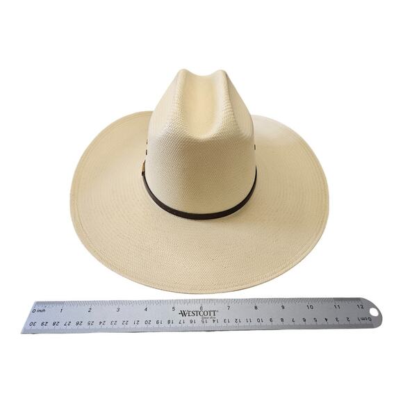 NWOT Stetson Maddock 10X Cowboy Straw Hat in Natural Cream Color (Size: 7) - Picture 8 of 12
